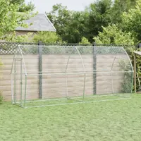 Gossi cotet pentru pasari, gri, 400x105x182 cm, otel galvanizat