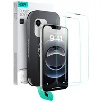 Folie de protectie Ecran ESR Ultrafit pentru Apple iPhone 17e / 16e / 14 / 13 Pro, Sticla Securizata, Full Glue, Set 2 bucati