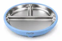 Farfurie compartimentata din inox cu protectie din silicon Nurio - Albastru