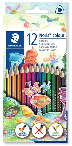 Creioane colorate triunghiulare Staedtler Noris Colour 187 - 12 culori