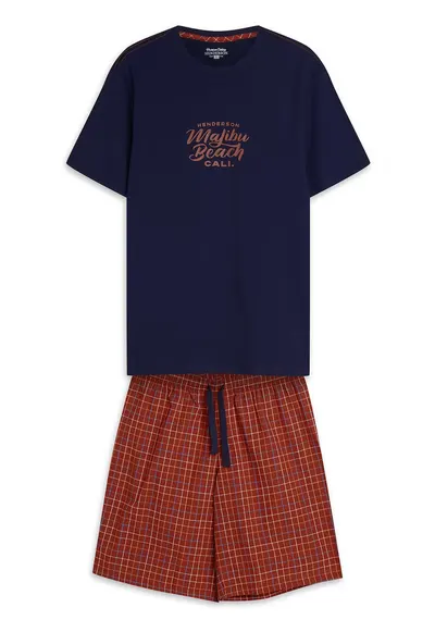 Pijama barbati Dash bluemarin - rosu - Multicolor