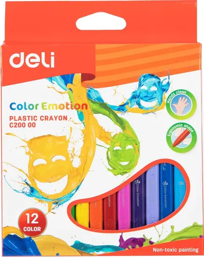 Pasteluri uleioase Deli Color Emotion - EC20000, 12 culori