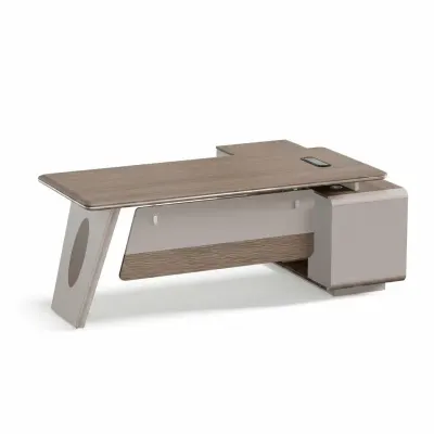 Birou managerial Nobless B1616B – H750 x l1600 x L1600 mm, cu corp lateral