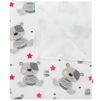Scutec impermeabil, New Baby, Din flanel, Cu multiple intrebuintari, Dimensiune 57x47 cm, Cute Teddy Pink