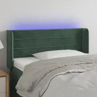 Gossi tablie de pat cu led, verde inchis, 93x16x78/88 cm, catifea
