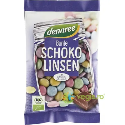 Bomboane Colorate cu Ciocolata cu Lapte Ecologice/Bio 100g