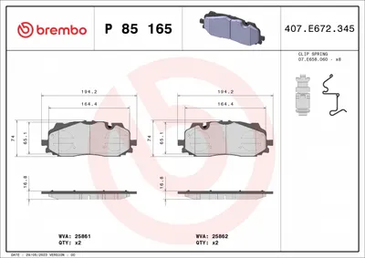 Set placute frana Fata potrivit AUDI A3, A4 ALLROAD B9, A4 B9, A5, A6 ALLROAD C8, A6 C8, A7, A8 D5, E-TRON, Q3, Q5, Q7, Q8, Q8 E-TRON; CUPRA FORMENTOR; VW TOUAREG 1.0-Electric 01.15