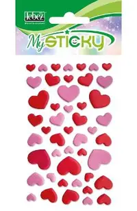 Stickere decorative. My sticky 3D. Inimioare rosii si roz