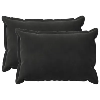 vidaXL Pernă cu pernă HOUTEN 2 buc. Negru Catifea