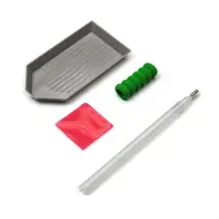 Set de 3 accesorii pentru pictura cu diamante (Stilou, tăviță și recipient cu ceară)