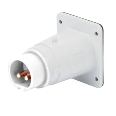 Stecher fisa industriala fixa - IP44 - 2P 32A 40-50V 50-60HZ - WHITE - 12H - Strangere cu surub