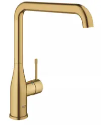 Baterie bucatarie Grohe Essence 30505GN0, 3/8 inch, inalta, tip L, monocomanda, Auriu mat