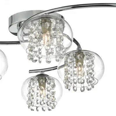 Plafoniera Elma 6lt Semi Flush Polished Chrome & Crystal