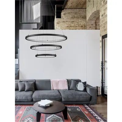 Lampa suspendata EMPATIA Nisipiu Negru Aluminiu & Acrylic LED 108 Wat 230 Volt 2244Lm 3000K IP20