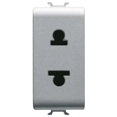Priza 1M standard euro/american 15A Gewiss Chorus GW14287, titan