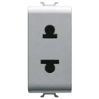 Priza 1M standard euro/american 15A Gewiss Chorus GW14287, titan