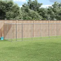 vidaXL Padoc câini de exterior cu acoperiș, 26,62 m², oțel galvanizat