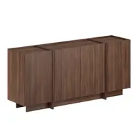 Comodă în culoare naturală închisă cu aspect de lemn de nuc cu orificiu pentru cabluri 180x80x45 cm Dorma – Kalune Design
