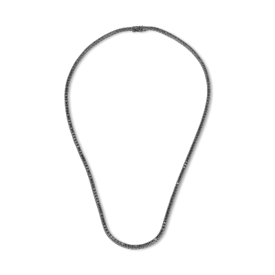 Colier tennis din aur negru cu diamante negre de 3.2ct