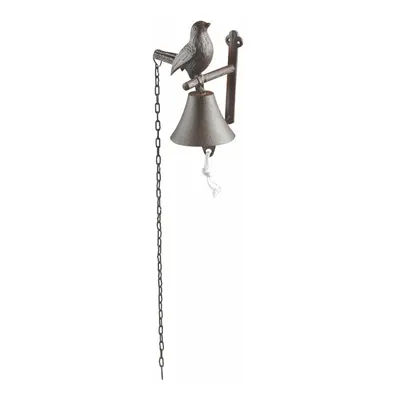 Clopoțel din fontă cu motiv pasăre, pentru perete Esschert Design Cutie Bird