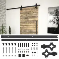 Gossi set feronerie pentru usi glisante skien, negru, 183 cm, otel