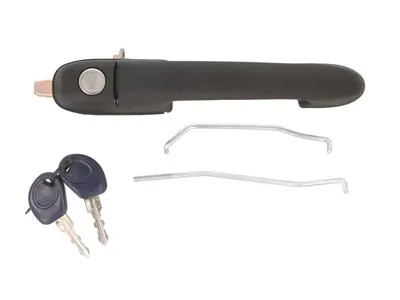 Maner usa fata dreapta potrivit FIAT BRAVA, BRAVO I 1995-2001 - exterior, cu chei, cu incuietoare, negru