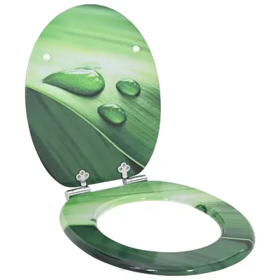 vidaXL Capac de toaletă cu închidere lentă Picătură Verde 44 x 38 cm