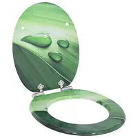 vidaXL Capac de toaletă cu închidere lentă Picătură Verde 44 x 38 cm