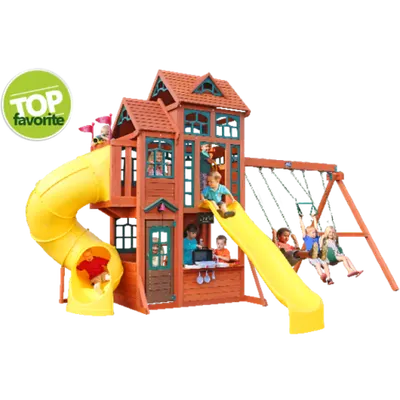 Complex de joaca din lemn Canyon Ridge Kidkraft