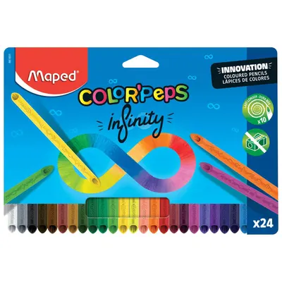 Creioane colorate, 24culori/set, Infinity Color'Peps Maped