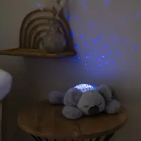 Lampa de veghe Nattou cu proiectii, melodii si sunete albe 22x25x9 cm Koala gri