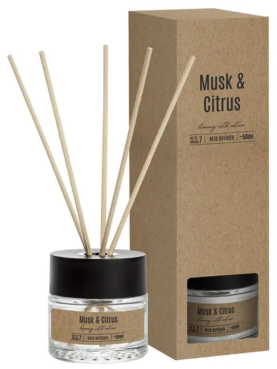 Odorizant cu bețișoare Bispol - Musk & Citrus, 50 ml