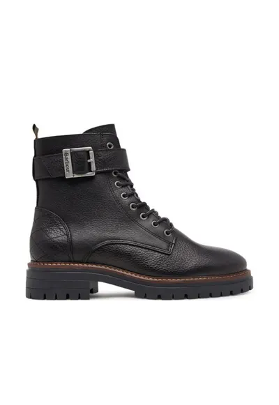 Ghete dama pana la glezna - 305632029 - piele naturala - negru - Negru