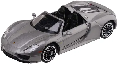 Mașină metalică Metal Speed Zone - Porsche 918 Spyder, 1:32, argintiu