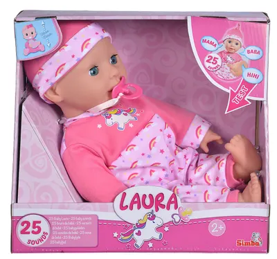 Papusa bebelus cu 25 de sunete, Simba, Laura, 38 cm