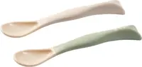 Set lingurițe din silicon Babyono - Be Active, 2 bucăți, bej și verde
