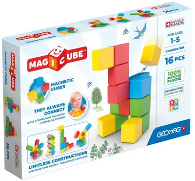 Cuburi magnetice Geomag - Magicube Creații, 16 piese
