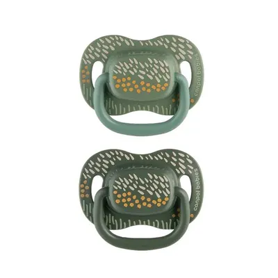 Set 2 suzete cu tetina simetrica silicon Canpol Mountains 6-18 luni Verde