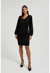 Rochie neagra cu fir metalic - Negru