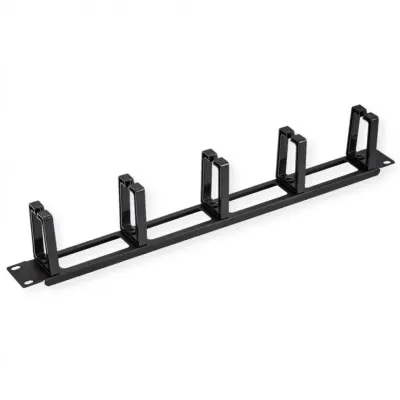 Organizator cabluri pentru cabinet 19" cu 5 inele Negru, Value 26.99.0324