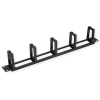 Organizator cabluri pentru cabinet 19" cu 5 inele Negru, Value 26.99.0324