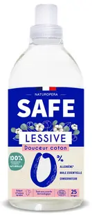 Detergent bio pentru rufe cu parfum de bumbac fara alergeni, 1000ml, Safe