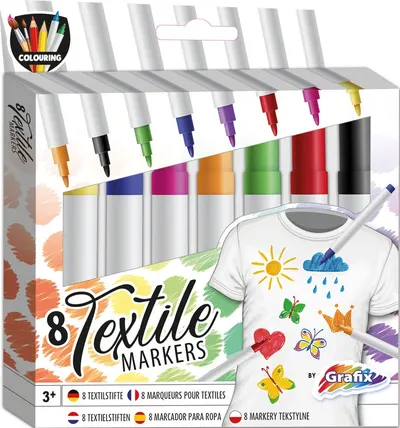 Set de markere textile Grafix - 8 buc