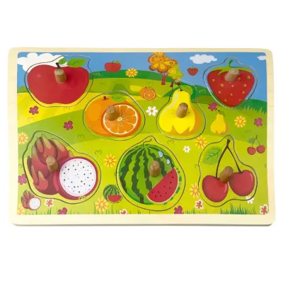 Puzzle din lemn, Fructe, 7 piese