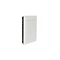 Practibox S Montaj incastrat cabinet pentru zidarie cu Bara de nul - Usa alba - 3 randuri cu 18 module per rand
