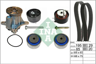 Set pompa apa + curea dintata potrivit CITROEN C5 III, C6; PEUGEOT 407, 607 2.7D 12.04