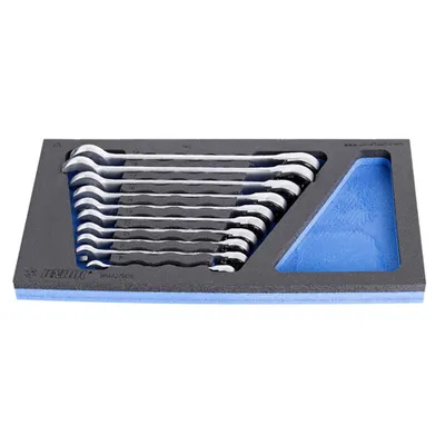 Set de chei combinate forjate cu clichet in suport de plastic