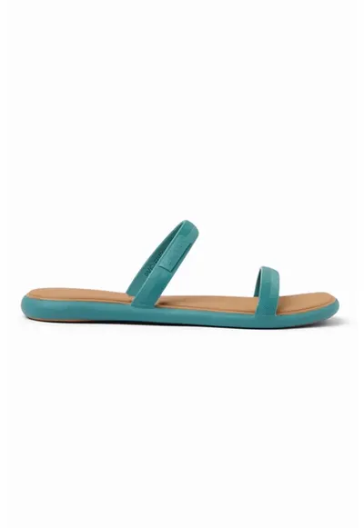 Papuci cu aplicatie logo Water Willow Marina - Verde turcoaz