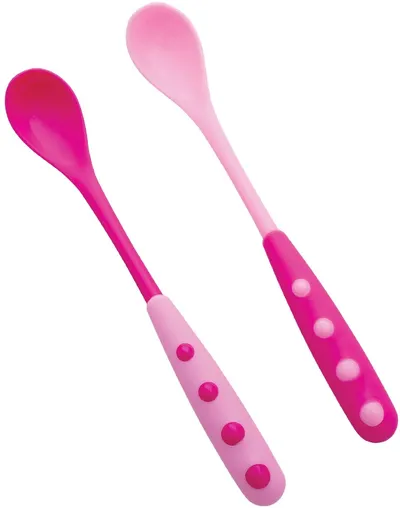 Lorelli Baby Care Linguri cu mâner lung - 2 bucăți, roz