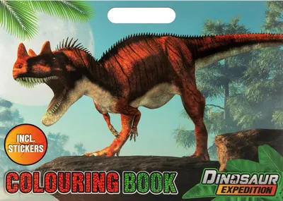 Carte de colorat Moxy - Dinozauri, cu stickere